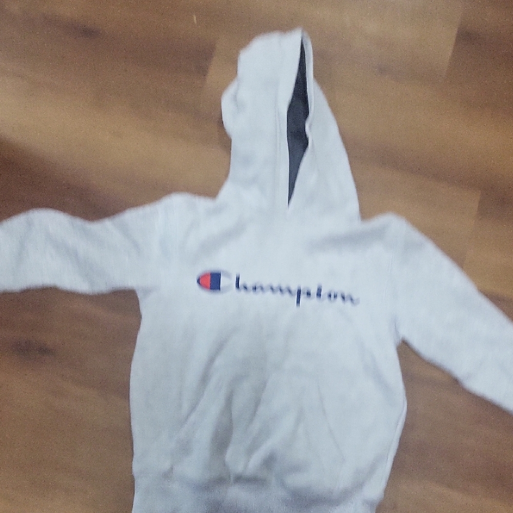 Champion Light Gray Hoodie with Logo